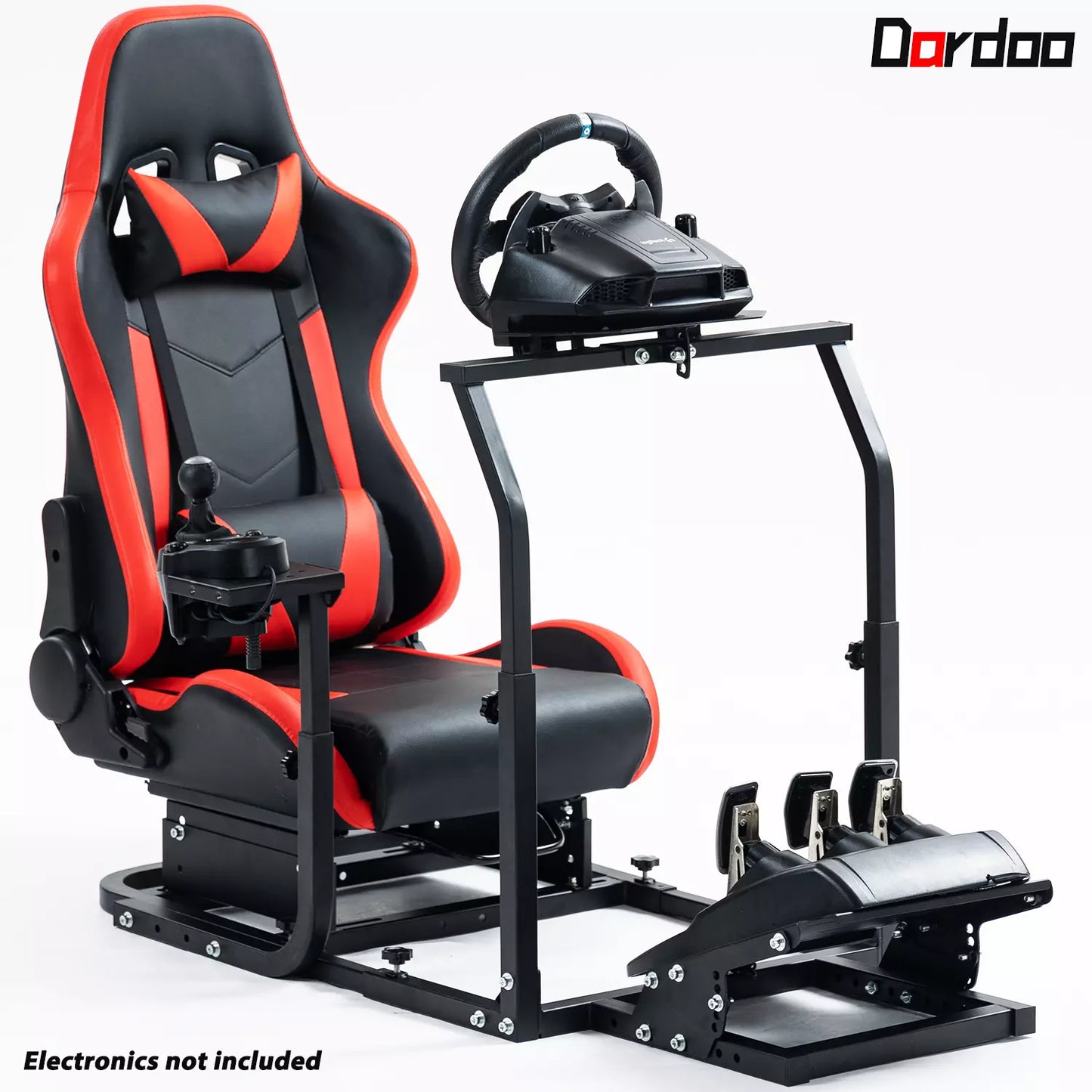 Dardoo Racing Simulator Cockpit with Seat Adjustable Fits for Logitech G25 G27 G29 G920 G923, Thrustmaster, Fanatec Gaming Steering Stand,Not Included Steering Wheel, Pedal and Shifter