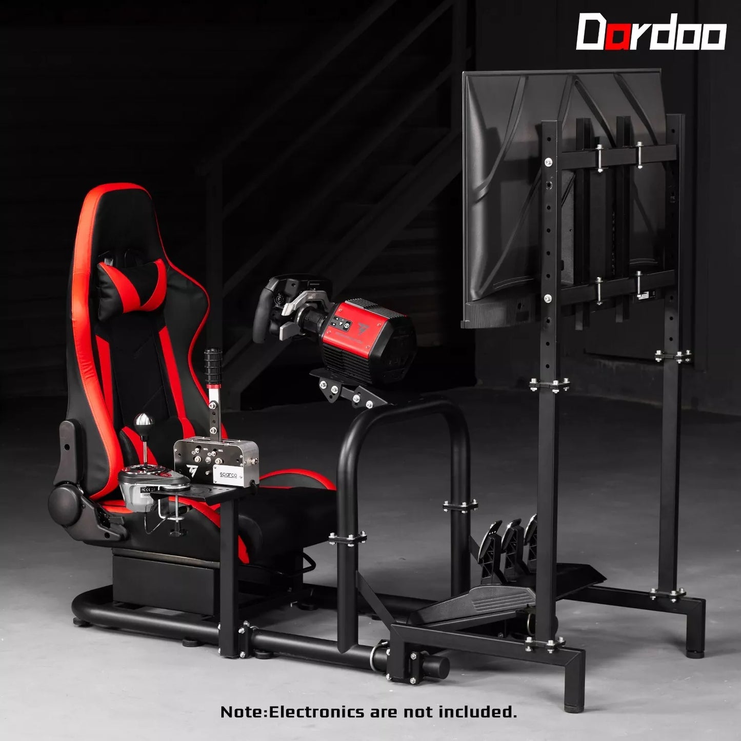 Dardoo G920 Racing Simulator Cockpit with Monitor Stand Seat Adjustable Compatible with All Logitech G29 G920, Thrustmaster Xbox, Includes only Cockpit, Seat and Monitor Stand(75+55)