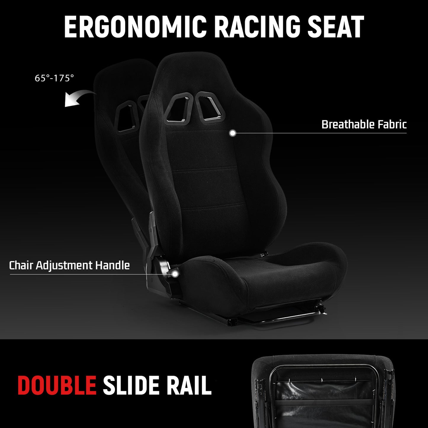 Dardoo Racing Simulator Cockpit with Black Seat, Adjustable Cockpit Simulator, Fit for Logitech G923 G29 G920, Thrustmaster Wheels Stabilized Driving Sim Cockpit, Without Wheel, Pedal and Hand Brake