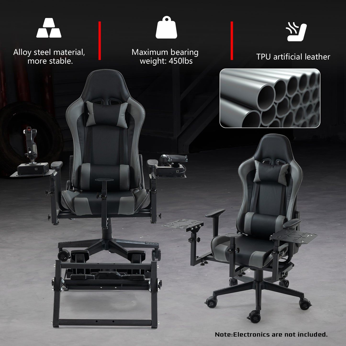 Dardoo X56 Flight Simulator Cockpit with Pedal Support, Joystick and Hotas Chair Mount, Fit for Thrustmaster A10C Hotas Warthog/Logitech X52, Multifunctional Game Chair (Electronics Not Included)