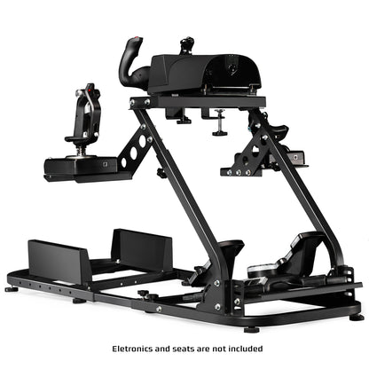 Dardoo Flight Racing Simulator Cockpit Adjustable Compatible With HOTAS Warthog, G Saitek, Logitech G920 G923, Thrustmaster T80 T150, Game Mount Without Wheel, Shifter,Seat and Pedal