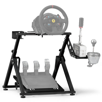 Dardoo Racing Steering Wheel Stand, Foldable, Fit for Logitech G27 G25 G29 G920, Thrustmaster PC, Xbox PS4 Platforms Racing Simulator Cockpit Frame Adjustable Without Wheel,Shifter &Pedal