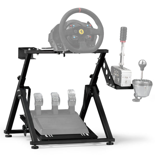 Dardoo Racing Steering Wheel Stand, Foldable, Fit for Logitech G27 G25 G29 G920, Thrustmaster PC, Xbox PS4 Platforms Racing Simulator Cockpit Frame Adjustable Without Wheel,Shifter &Pedal