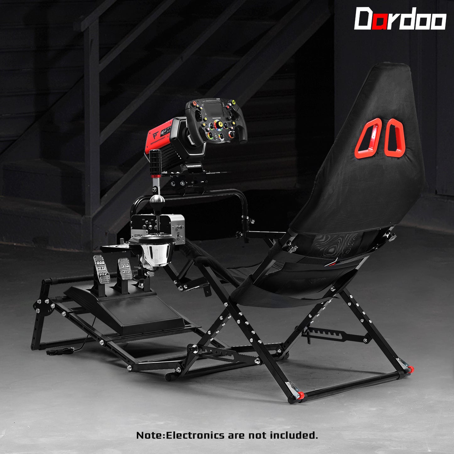 Dardoo X-Type Foldable Racing Stand丨Compatible with Logitech G29/G920/G923 and Thrustmaster T-GT II/T248/T300 Series丨Height and Angle Adjustable丨Focused Driving Experience (Does not include pedals, steering wheel, or other electronic devices)