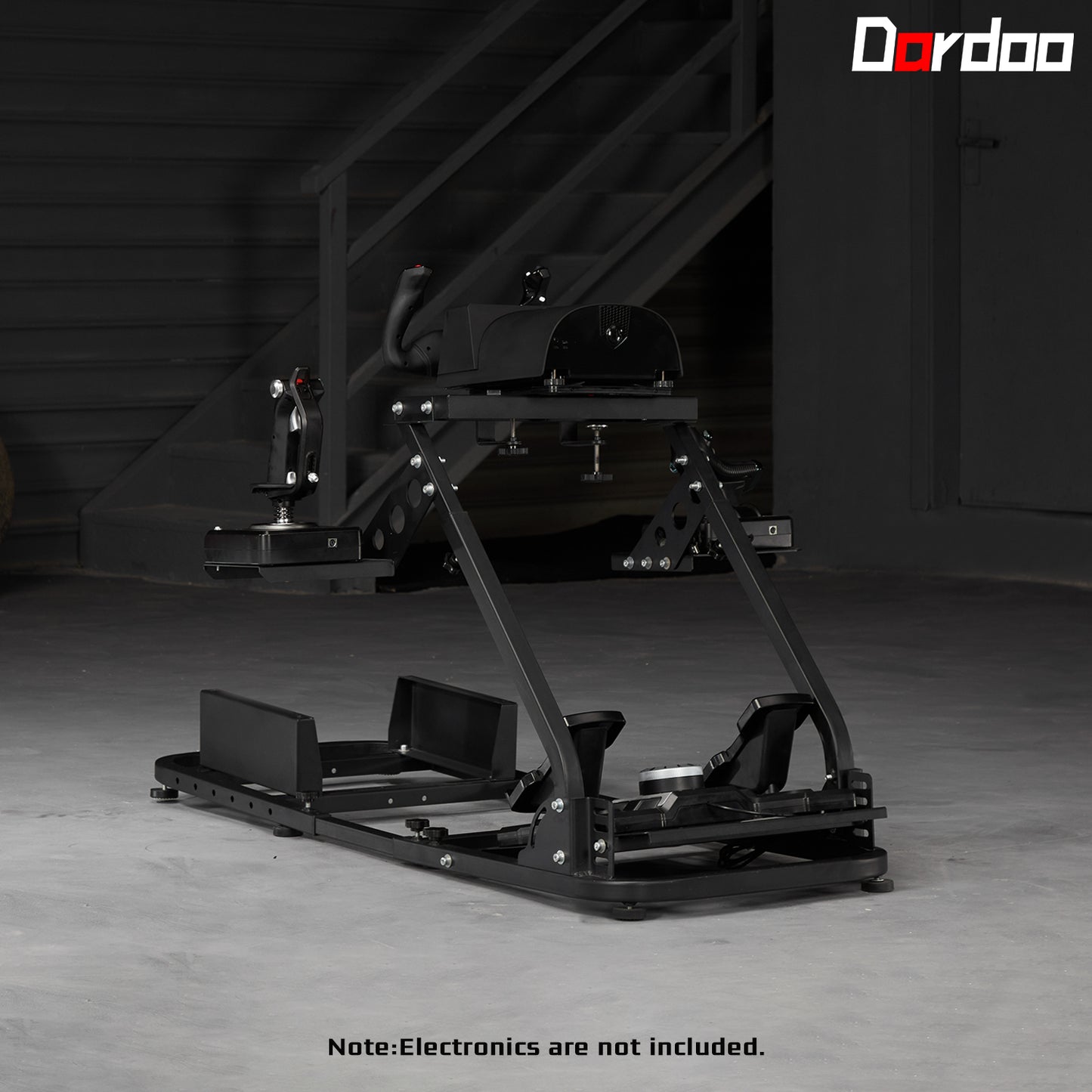 Dardoo Flight Racing Simulator Cockpit Adjustable Compatible With HOTAS Warthog, G Saitek, Logitech G920 G923, Thrustmaster T80 T150, Game Mount Without Wheel, Shifter,Seat and Pedal