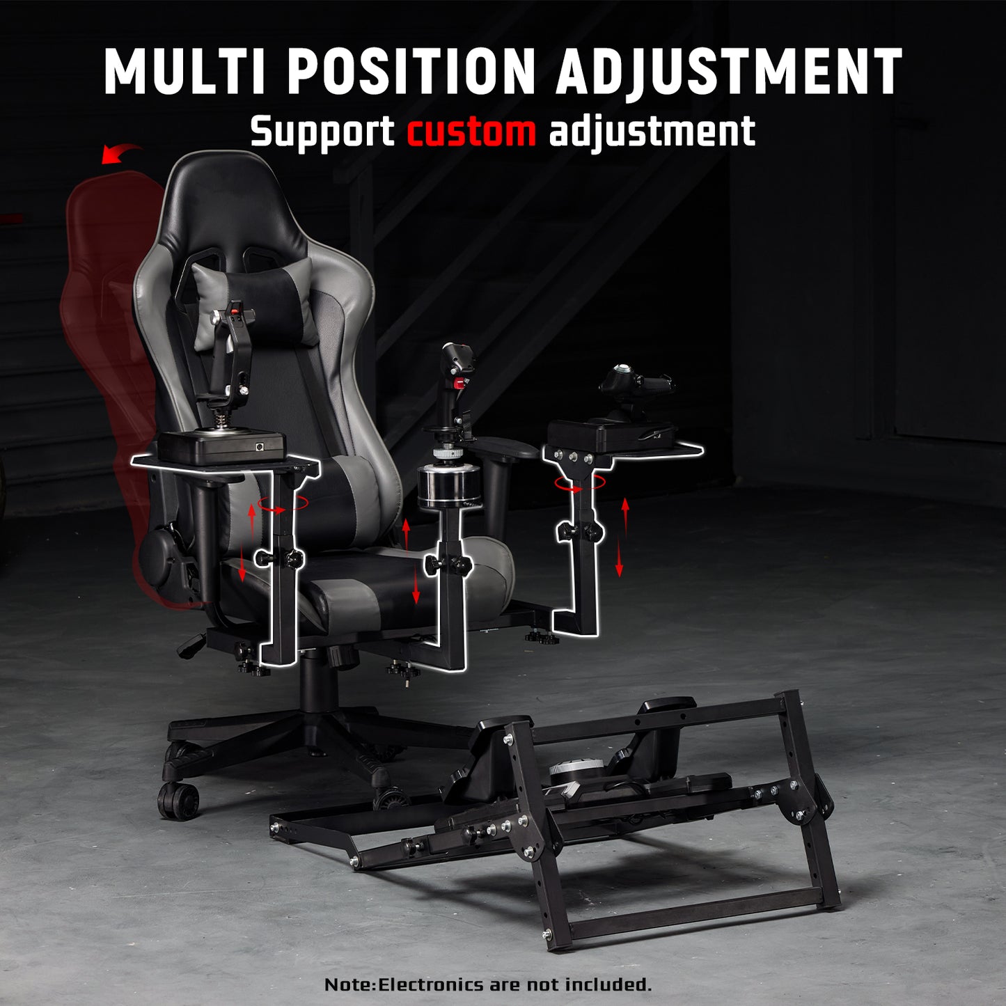 Dardoo X56 Flight Simulator Cockpit with Pedal Support, Joystick and Hotas Chair Mount, Fit for Thrustmaster A10C Hotas Warthog/Logitech X52, Multifunctional Game Chair (Electronics Not Included)