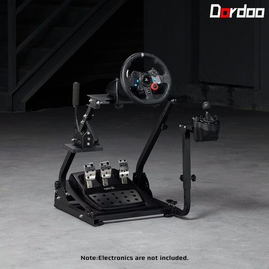 Dardoo Racing Wheel Stand Frame Foldable Fit for Logitech G920 G25 G27 G29 G923, Thrustmaster T80 T150 Driving Force PS4, Adjustable Sim Racing Cockpit Without Steering Wheel Shifter and Pedal