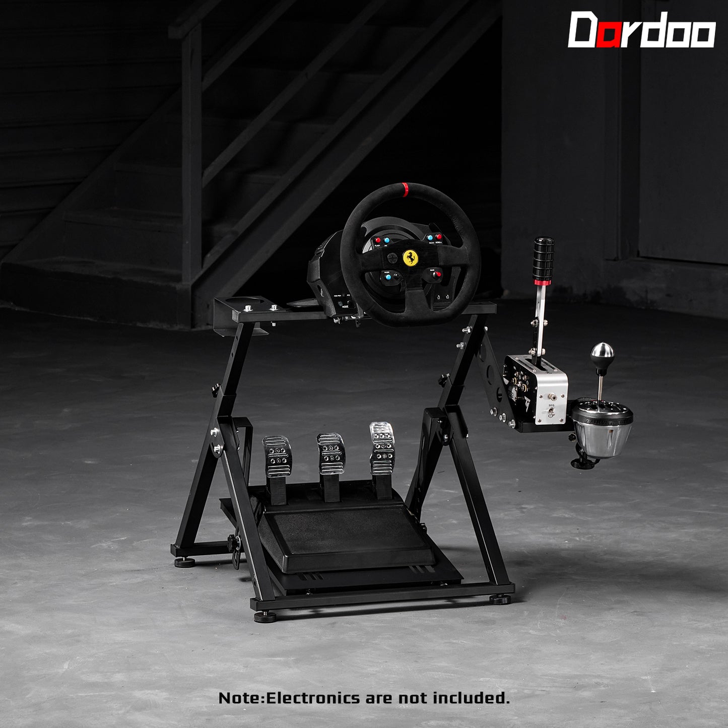 Dardoo Racing Steering Wheel Stand, Foldable, Fit for Logitech G27 G25 G29 G920, Thrustmaster PC, Xbox PS4 Platforms Racing Simulator Cockpit Frame Adjustable Without Wheel,Shifter &Pedal