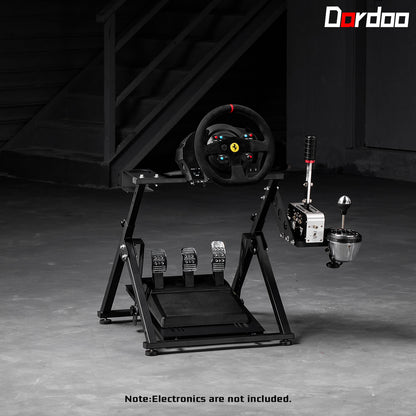Dardoo Racing Steering Wheel Stand, Foldable, Fit for Logitech G27 G25 G29 G920, Thrustmaster PC, Xbox PS4 Platforms Racing Simulator Cockpit Frame Adjustable Without Wheel,Shifter &Pedal
