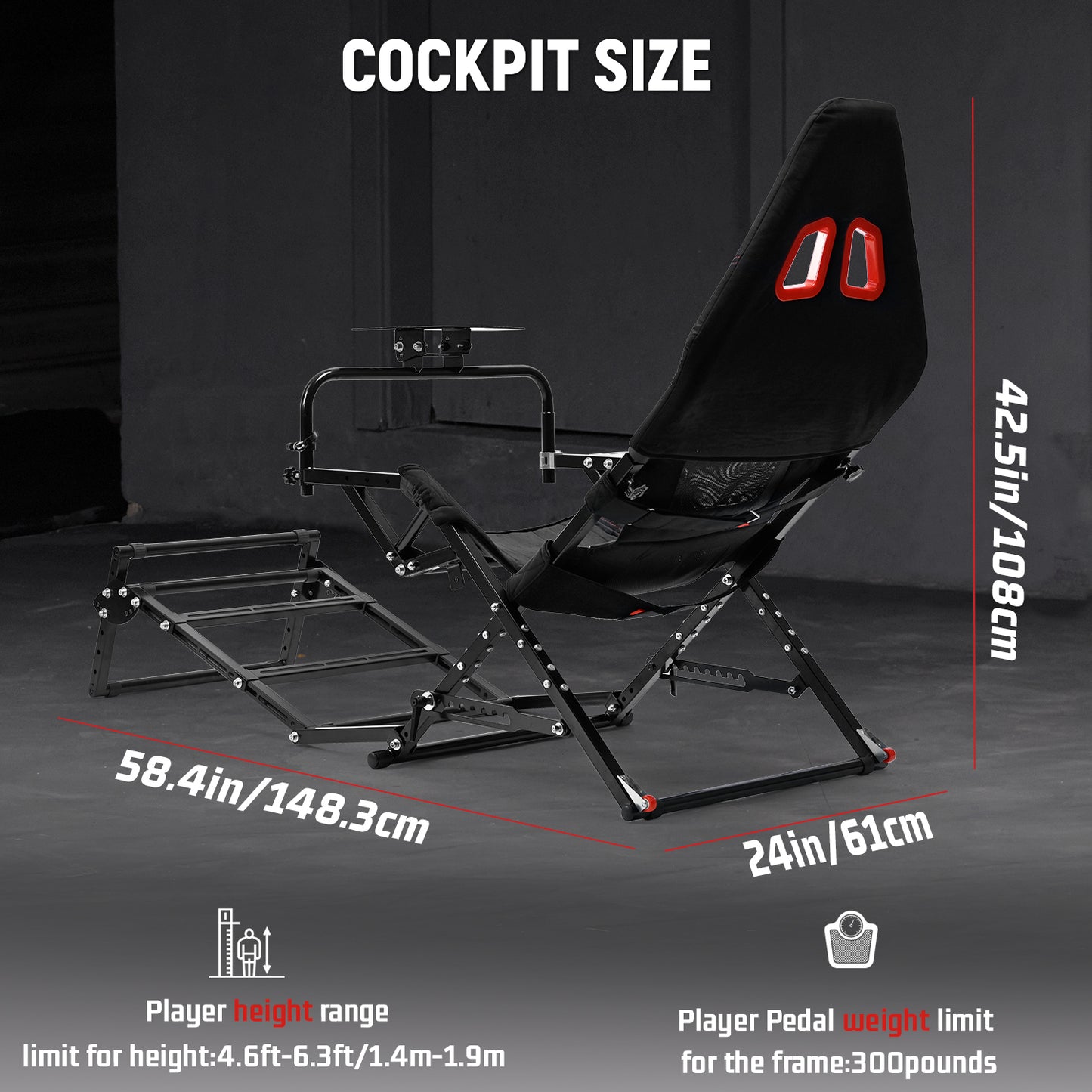 Dardoo X-Type Foldable Racing Stand丨Compatible with Logitech G29/G920/G923 and Thrustmaster T-GT II/T248/T300 Series丨Height and Angle Adjustable丨Focused Driving Experience (Does not include pedals, steering wheel, or other electronic devices)