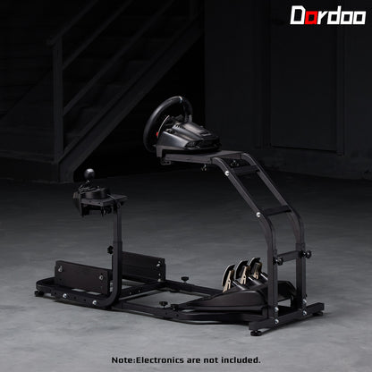 Dardoo Racing Simulator Cockpit Adjustable Fits for Logitech G27 G29 G920 G923, Thrustmaster T300, Fanatec Driving Steering Wheel Stand Gaming Frame, Not Included Wheel, Pedal and Seat