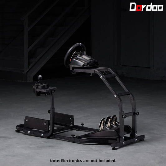 Dardoo Racing Simulator Cockpit Adjustable Fits for Logitech G27 G29 G920 G923, Thrustmaster T300, Fanatec Driving Steering Wheel Stand Gaming Frame, Not Included Wheel, Pedal and Seat