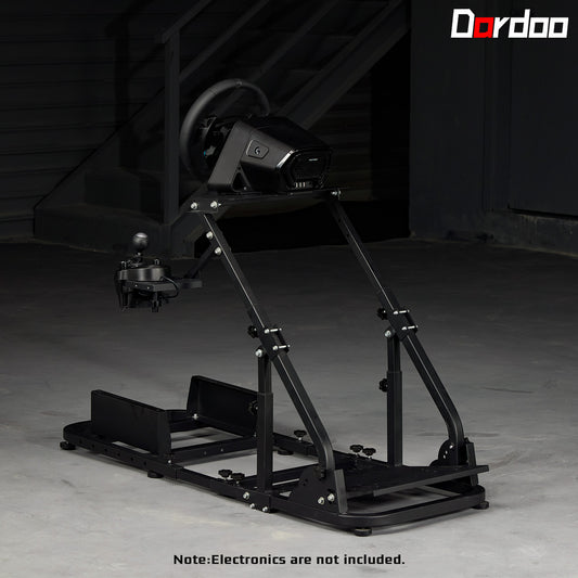 Dardoo Racing Simulator Cockpit For Alloy Steel Racing Wheel Stand Compatible for T500,T30,T300RS, FANTEC, LogitechG29,G92,G923 Steering Wheel Stand shifter Wheel and Pedal are Not Included