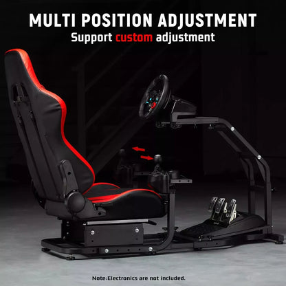 Dardoo Adjustable Gaming Sim Cockpit With Red Seat Fits for Logitech G29 G920 G923 Thrustmaster T300 Racing Steering Wheel Stand, Not Including Steering Wheel, Pedal and Handbrake