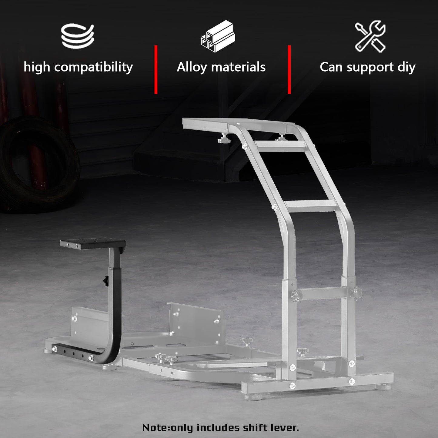 Dardoo Joystick Attachment,Bracket Shift Handbrake Accessory Set for Our store's Racing Simulator Frame with Rear seat