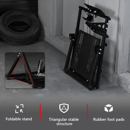 Dardoo Racing Steering Wheel Stand, Foldable, Fit for Logitech G27 G25 G29 G920, Thrustmaster PC, Xbox PS4 Platforms Racing Simulator Cockpit Frame Adjustable Without Wheel,Shifter &Pedal