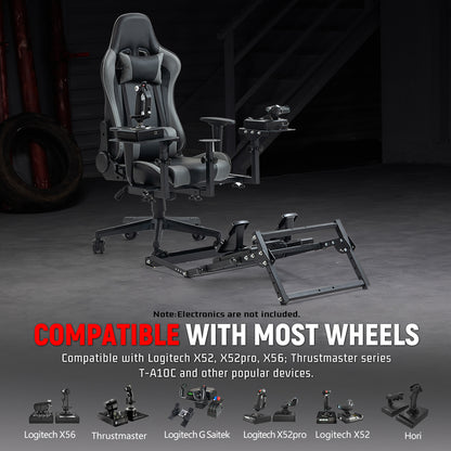 Dardoo X56 Flight Simulator Cockpit with Pedal Support, Joystick and Hotas Chair Mount, Fit for Thrustmaster A10C Hotas Warthog/Logitech X52, Multifunctional Game Chair (Electronics Not Included)