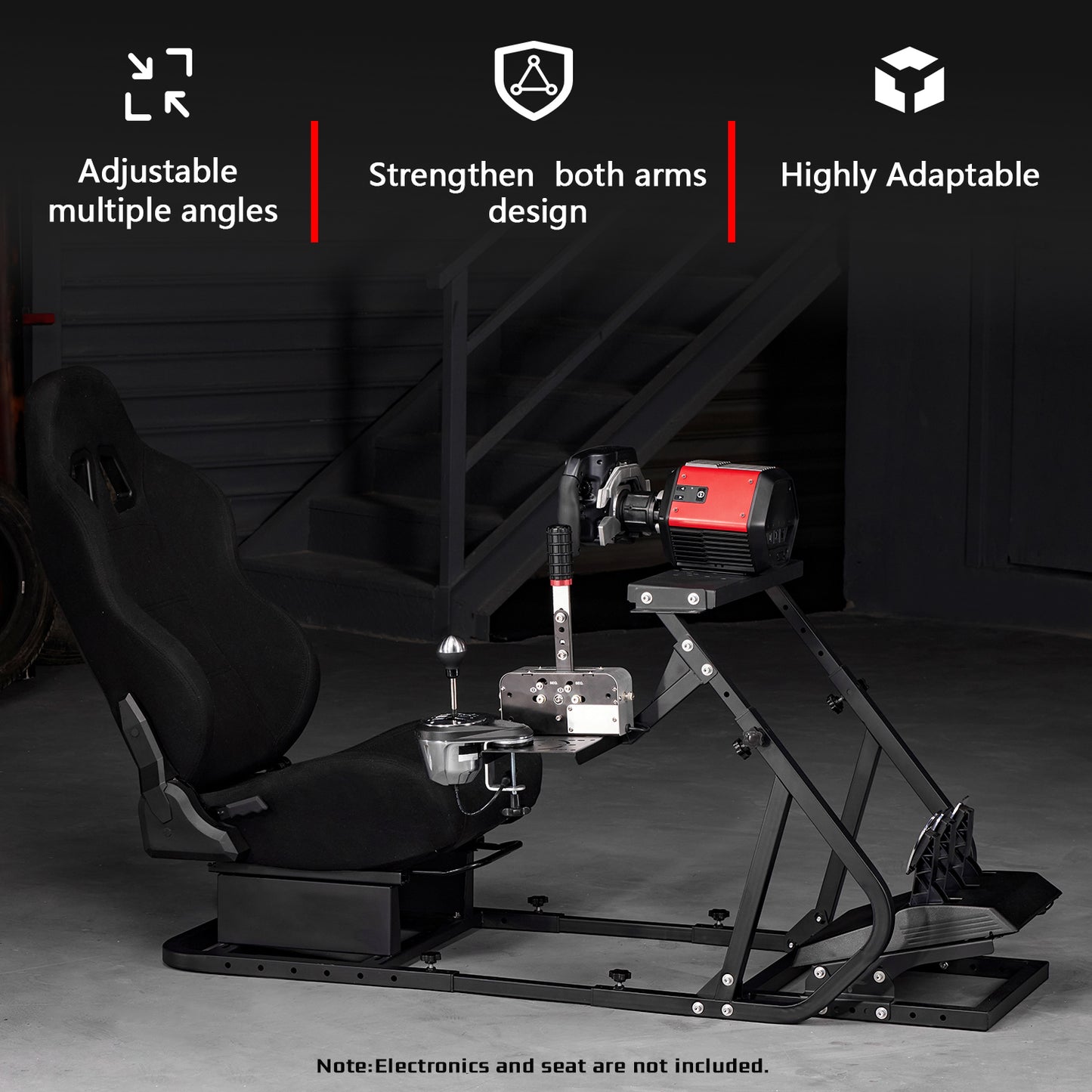 Dardoo G29 Racing Simulator Cockpit,Filly Adjustable, Fit for Logitech G920 G923,Thrustmaster T150, Playstation, PC, Adjustable Steering Wheel Stand, Not Included Steering Wheel, Shifter, Pedals