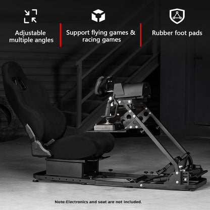Dardoo Flight Racing Simulator Cockpit Adjustable Compatible With HOTAS Warthog, G Saitek, Logitech G920 G923, Thrustmaster T80 T150, Game Mount Without Wheel, Shifter,Seat and Pedal