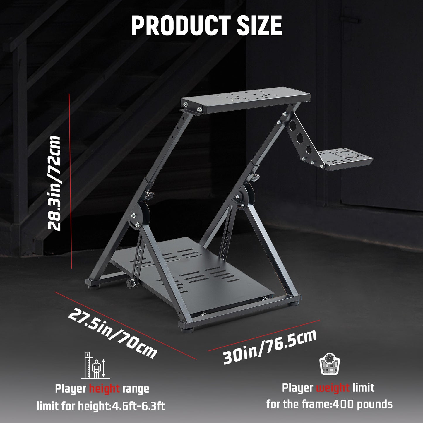 Dardoo X Shape Foldable Racing Wheel Stand Fit for Logitech G29 G920 G923 G27 G25 Thrustmaster T248 T300RS T150 T80 TX Adjustable Preinstalled Adjustable Steering Wheel Stand Excluding Electronic