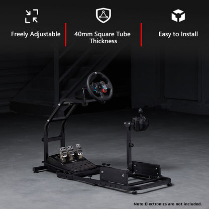 Dardoo Racing Simulator Cockpit Adjustable Fits for Logitech G27 G29 G920 G923, Thrustmaster T300, Fanatec Driving Steering Wheel Stand Gaming Frame, Not Included Wheel, Pedal and Seat
