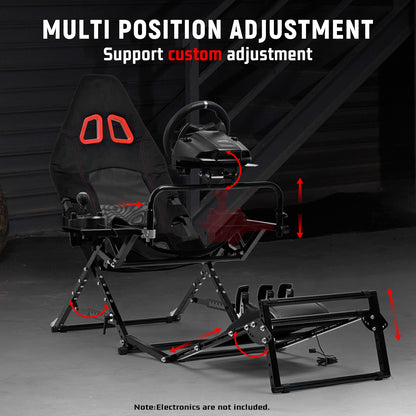 Dardoo X-Type Foldable Racing Stand丨Compatible with Logitech G29/G920/G923 and Thrustmaster T-GT II/T248/T300 Series丨Height and Angle Adjustable丨Focused Driving Experience (Does not include pedals, steering wheel, or other electronic devices)