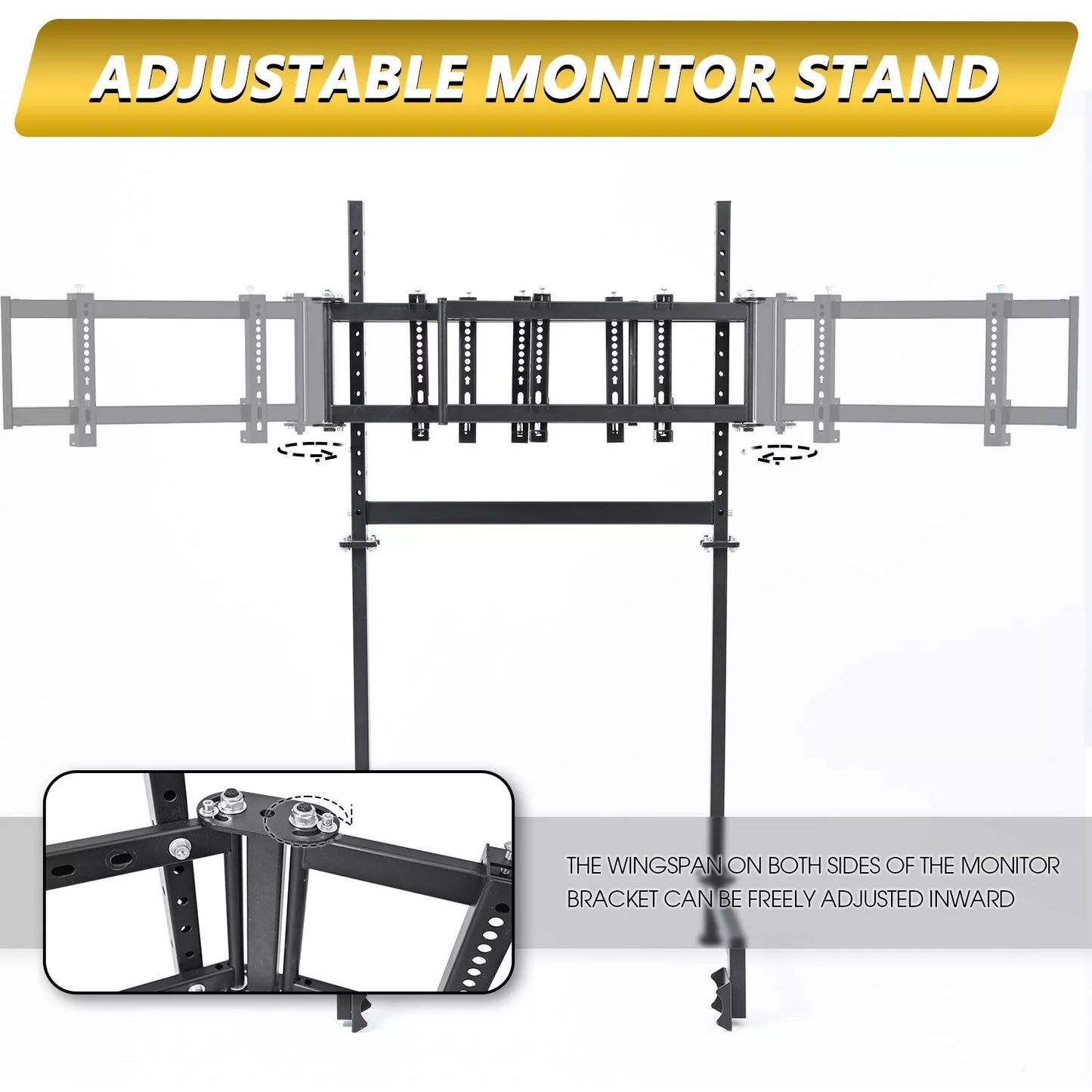Dardoo Triple Monitor Mount Stand for Round Tube Racing Simulator Cockpit