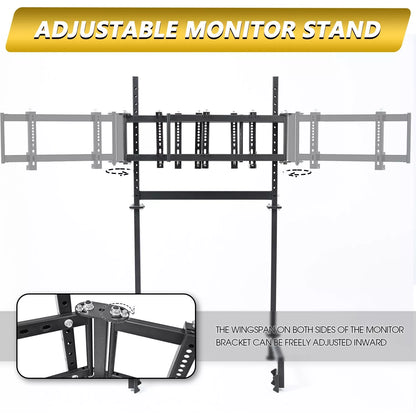 Dardoo Triple Monitor Mount Stand for Round Tube Racing Simulator Cockpit