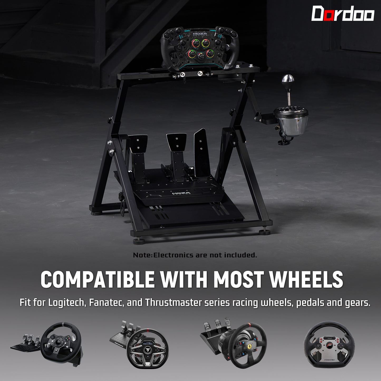 Dardoo Adjustable X Frame Racing Wheel Stand Frame Fit for Logitech G27 G25 G29 G920 T300RS T150,Foldable Racing Simulator Steering Wheel Stand Without Wheel, Shifter and Pedals