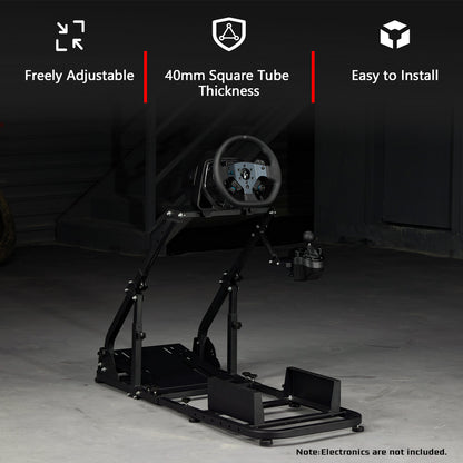 Dardoo Racing Simulator Cockpit For Alloy Steel Racing Wheel Stand Compatible for T500,T30,T300RS, FANTEC, LogitechG29,G92,G923 Steering Wheel Stand shifter Wheel and Pedal are Not Included