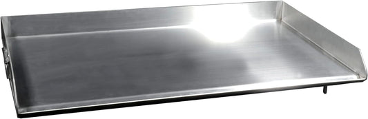 Dardoo Grill Plate Stainless Steel BBQ Charcoal/Gas Grill with 2 Handles and Grease Groove with Hole Warp-Free For Home Outdoor Grilling For Meat Seafood Vegetables（32 * 18 inch）