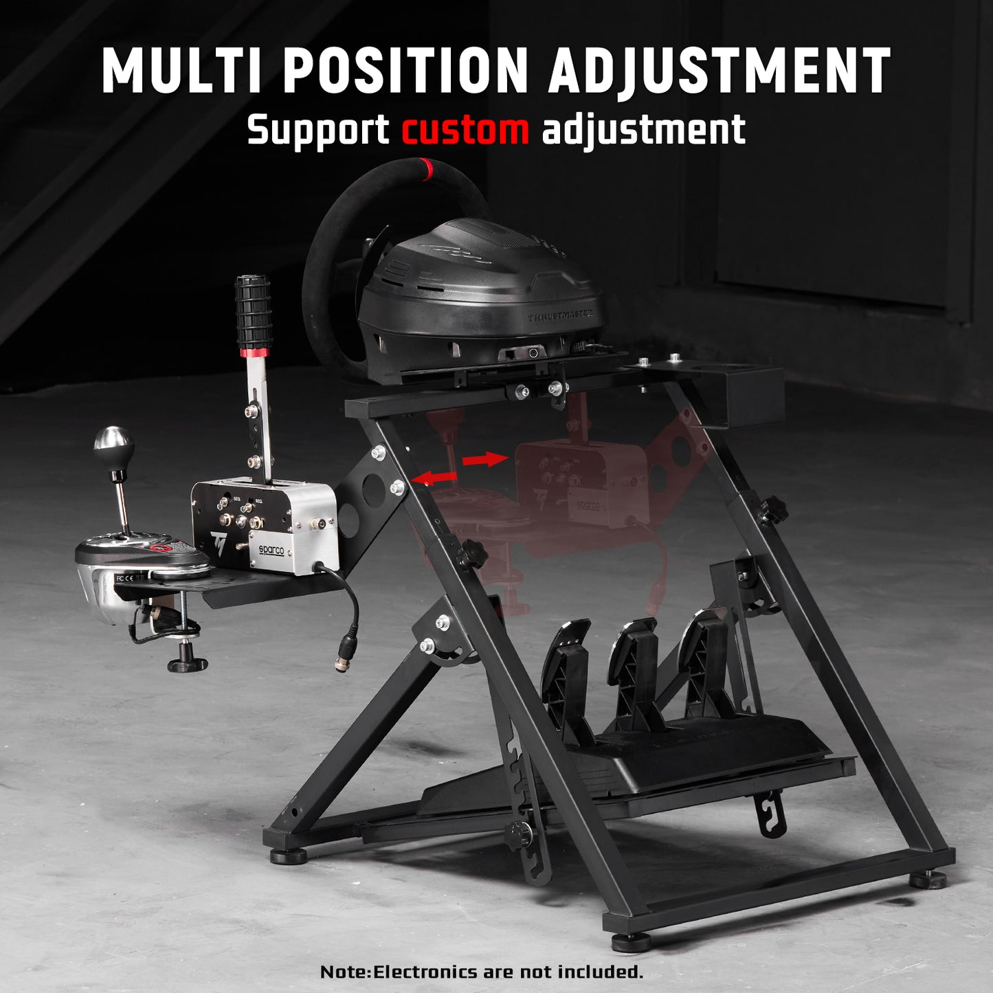 Dardoo Racing Steering Wheel Stand, Foldable, Fit for Logitech G27 G25 G29 G920, Thrustmaster PC, Xbox PS4 Platforms Racing Simulator Cockpit Frame Adjustable Without Wheel,Shifter &Pedal