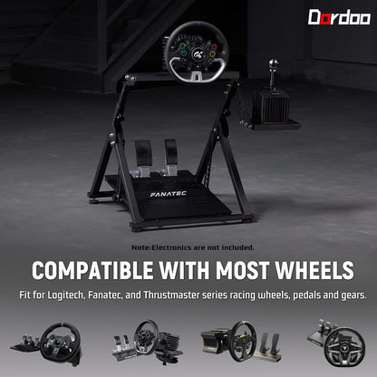 Dardoo X Shape Foldable Racing Wheel Stand Fit for Logitech G29 G920 G923 G27 G25 Thrustmaster T248 T300RS T150 T80 TX Adjustable Preinstalled Adjustable Steering Wheel Stand Excluding Electronic