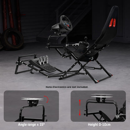 Dardoo X-Type Foldable Racing Stand丨Compatible with Logitech G29/G920/G923 and Thrustmaster T-GT II/T248/T300 Series丨Height and Angle Adjustable丨Focused Driving Experience (Does not include pedals, steering wheel, or other electronic devices)