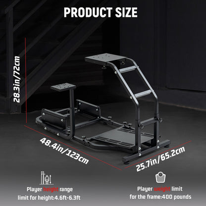 Dardoo Racing Simulator Cockpit Adjustable Fits for Logitech G27 G29 G920 G923, Thrustmaster T300, Fanatec Driving Steering Wheel Stand Gaming Frame, Not Included Wheel, Pedal and Seat
