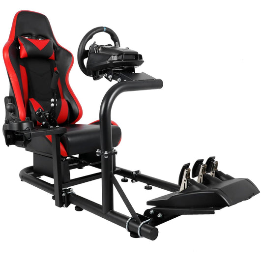 Dardoo Gaming Simulator Cockpit with Red Seat for Logitech G25 G27 G29 G920 G923, Fanatec, Thrustmaster T300RS T500R, Not Include Steering Wheel, Pedal and Handbrake