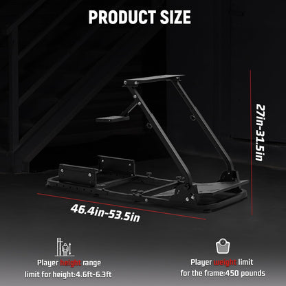 Dardoo G920 Racing Steering Wheel Stand with Adjustable, Frame for Logitech G920,G29,G25,G923 Thrustmaster T80 T150 TX F430 Thrustmaster Stand Foldable, Wheel and Pedals Not Included