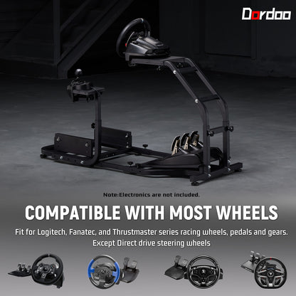 Dardoo Racing Simulator Cockpit Adjustable Fits for Logitech G27 G29 G920 G923, Thrustmaster T300, Fanatec Driving Steering Wheel Stand Gaming Frame, Not Included Wheel, Pedal and Seat