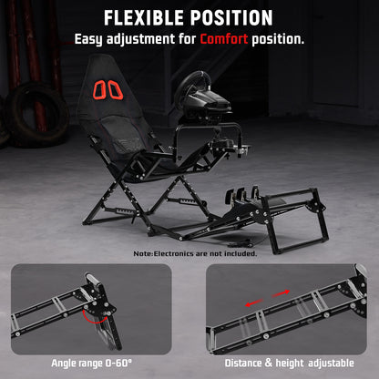 Dardoo X-Type Foldable Racing Stand丨Compatible with Logitech G29/G920/G923 and Thrustmaster T-GT II/T248/T300 Series丨Height and Angle Adjustable丨Focused Driving Experience (Does not include pedals, steering wheel, or other electronic devices)