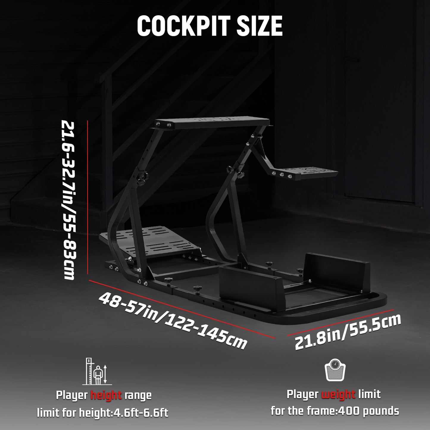 Dardoo G29 Racing Simulator Cockpit,Filly Adjustable, Fit for Logitech G920 G923,Thrustmaster T150, Playstation, PC, Adjustable Steering Wheel Stand, Not Included Steering Wheel, Shifter, Pedals