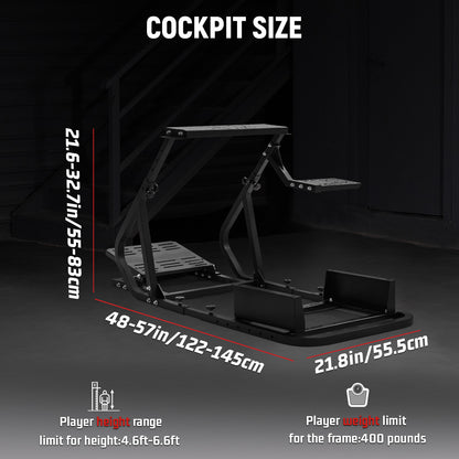 Dardoo G29 Racing Simulator Cockpit,Filly Adjustable, Fit for Logitech G920 G923,Thrustmaster T150, Playstation, PC, Adjustable Steering Wheel Stand, Not Included Steering Wheel, Shifter, Pedals