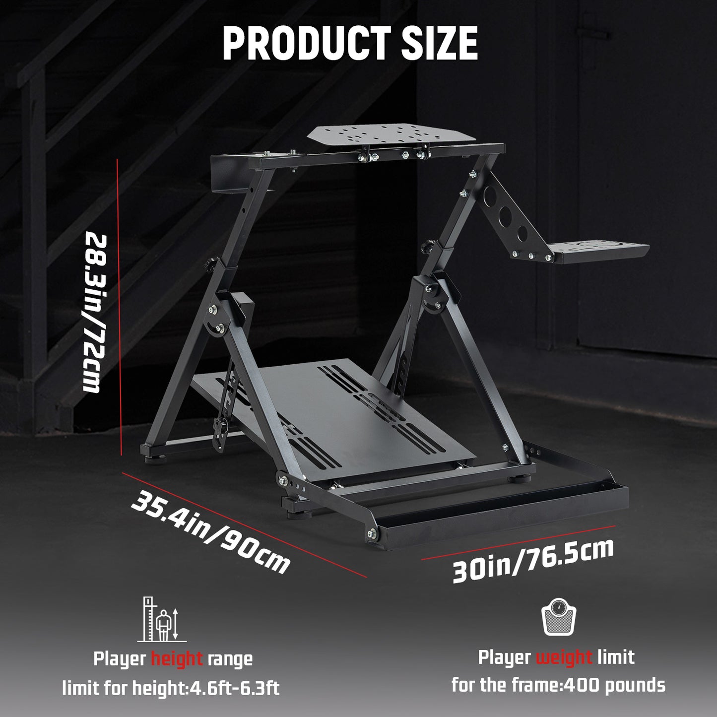 Dardoo X Frame Racing Wheel Stand Foldable Adjustable Racing Simulator Steering