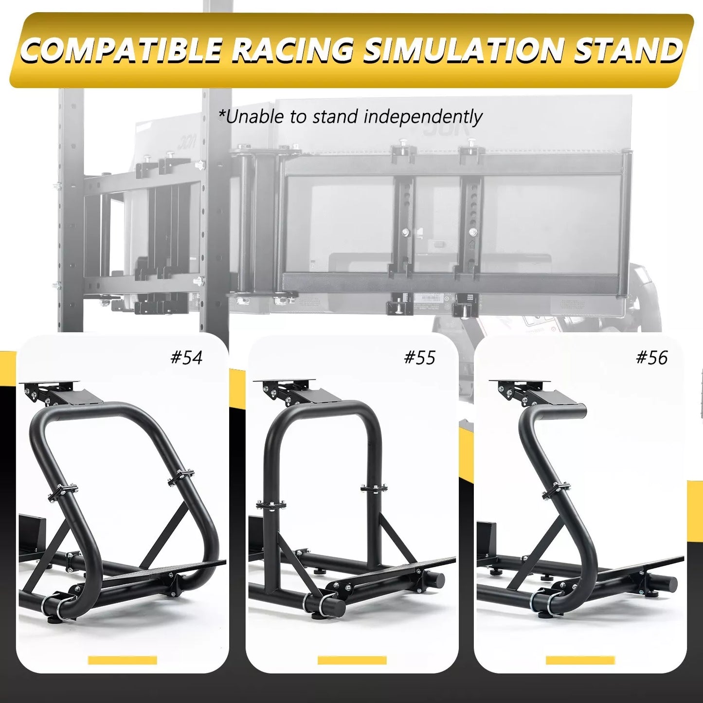 Dardoo Triple Monitor Mount Stand for Round Tube Racing Simulator Cockpit