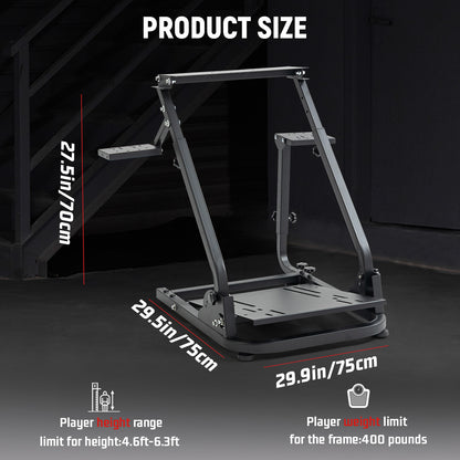 Dardoo Racing Wheel Stand Frame Foldable Fit for Logitech G920 G25 G27 G29 G923, Thrustmaster T80 T150 Driving Force PS4, Adjustable Sim Racing Cockpit Without Steering Wheel Shifter and Pedal