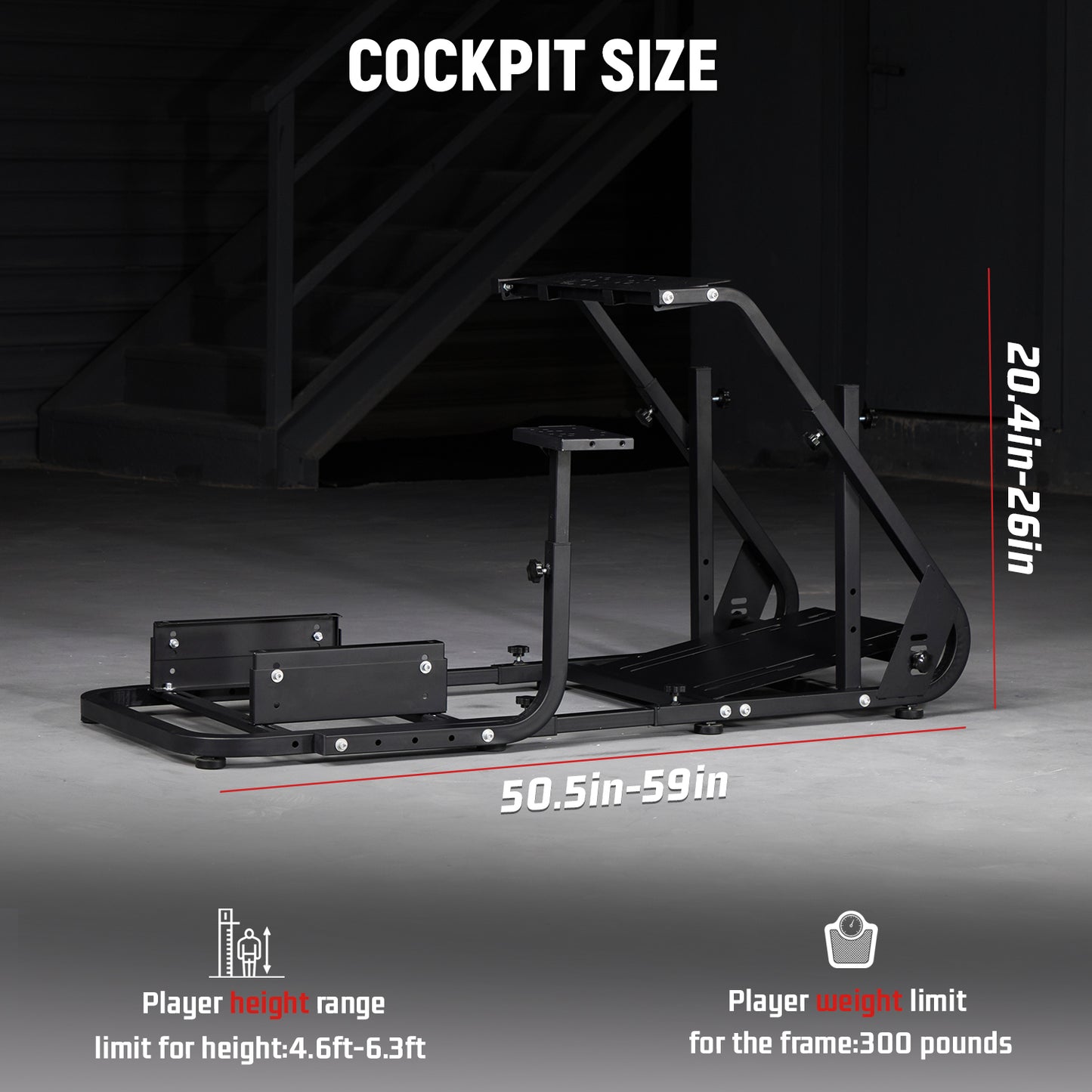 Dardoo Racing Simulator Cockpit Fits for Logitech G923 G920 G29 G PRO Thrustmaster T300RS GT T248 PS Stable Adjustable Steering Gaming Cockpit Wheel, Pedal, Handbrake and Seat Not Included