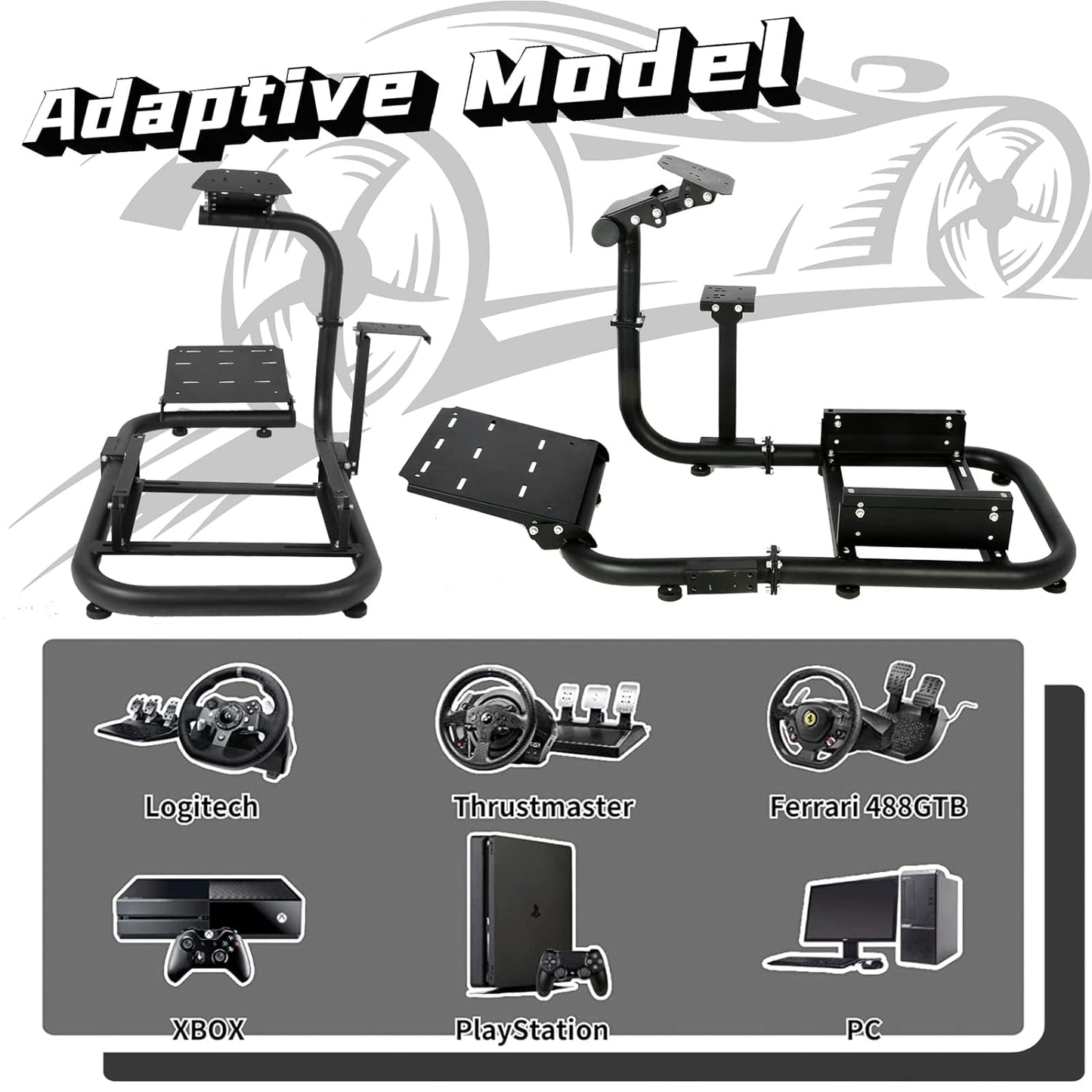 Dardoo G920 Gaming Simulator Cockpit Compatible with Logitech G27 G29 G923, Fanatec, Thrustmaster T300RS,TXRW_Base for PS4,Xbox PC, Wheel Stand Without Wheel, Pedal, Handbrake and Seat