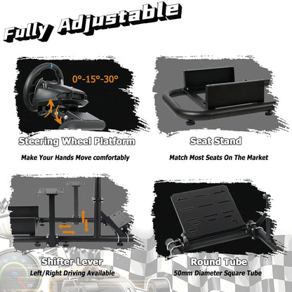 Dardoo Gaming Simulator Cockpit with Red Seat for Logitech G25 G27 G29 G920 G923, Fanatec, Thrustmaster T300RS T500R, Not Include Steering Wheel, Pedal and Handbrake