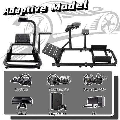 Dardoo Racing Simulator Cockpit Frame Compatible with Logitech G25 G27 G29 G920 G923, Fanatec, Thrustmaster T300RS T500R Racing Wheel Stand,Without Wheel,Seat, Pedal and Handbrake