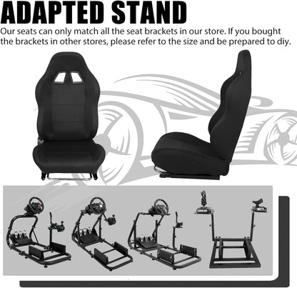 Dardoo Racing Gaming Simulator Cockpit Frame Seat with Adjustable Double Slide Adapt Gaming Simulator Cockpit Racing Wheel Stand Chair Video Game Chairs Black