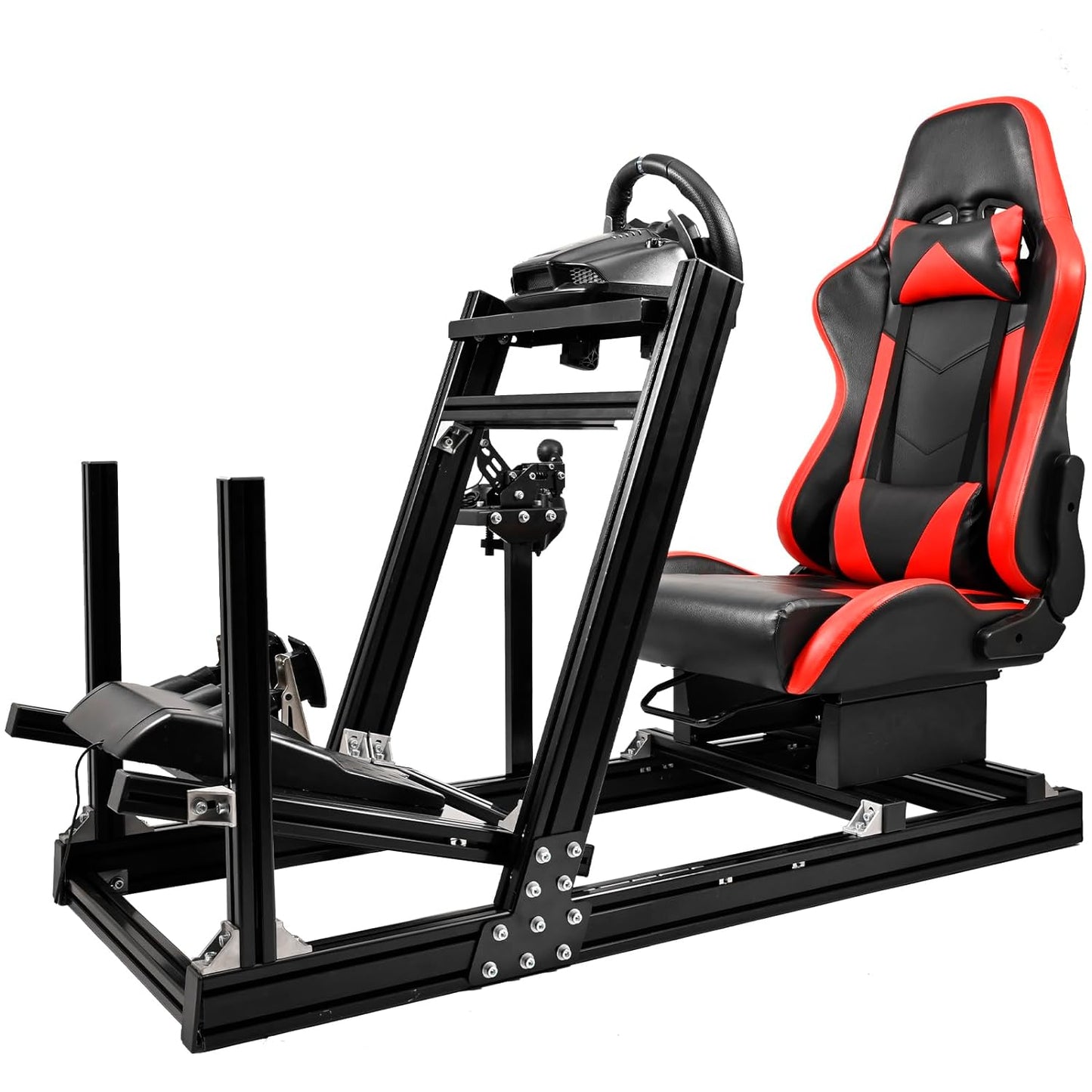 Dardoo F1 Racing Simulator Cockpit with Seat, Profile 40 x 80 mm Wheel Cage with Shifter Lever Stand Fits For Logitech G920 & G923, Xbox,Thrustmaster T300Rs,Without Steering Wheel, Pedal,Handbrake